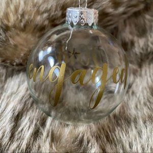 Engaged 2018 Gold Glass Ornament